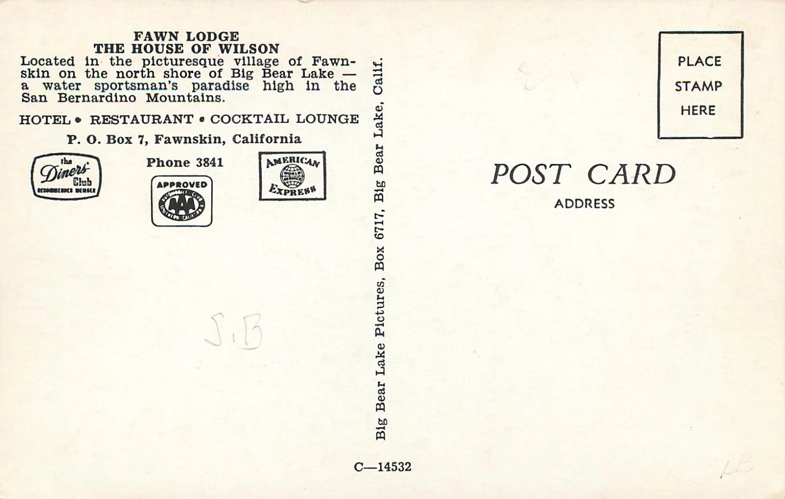 The back of the card